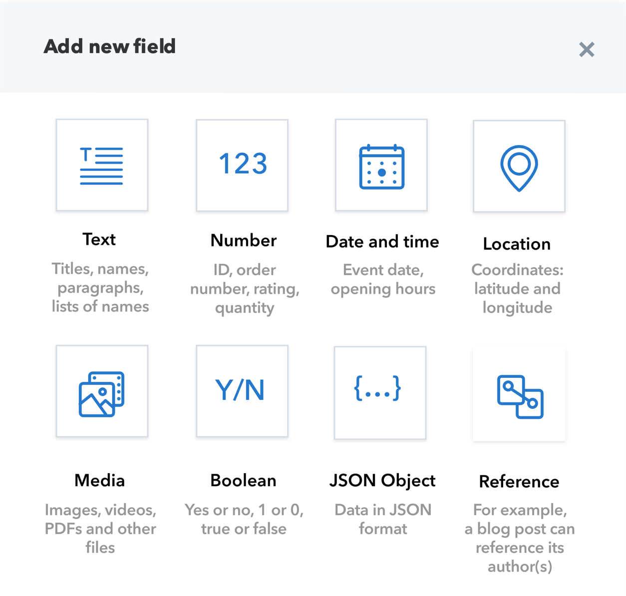 ヘッドレスCMSコンテンツタイプ